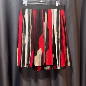 Madison Red and Black Pleated Skirt